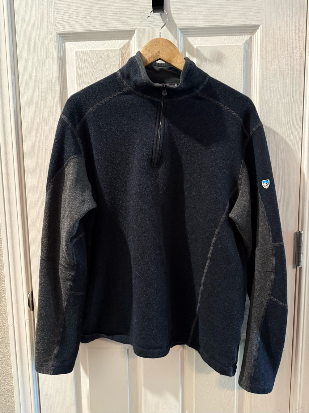 Kuhl Men's Quarter-Zip Fleece Sweater - Dark Navy/Charcoal